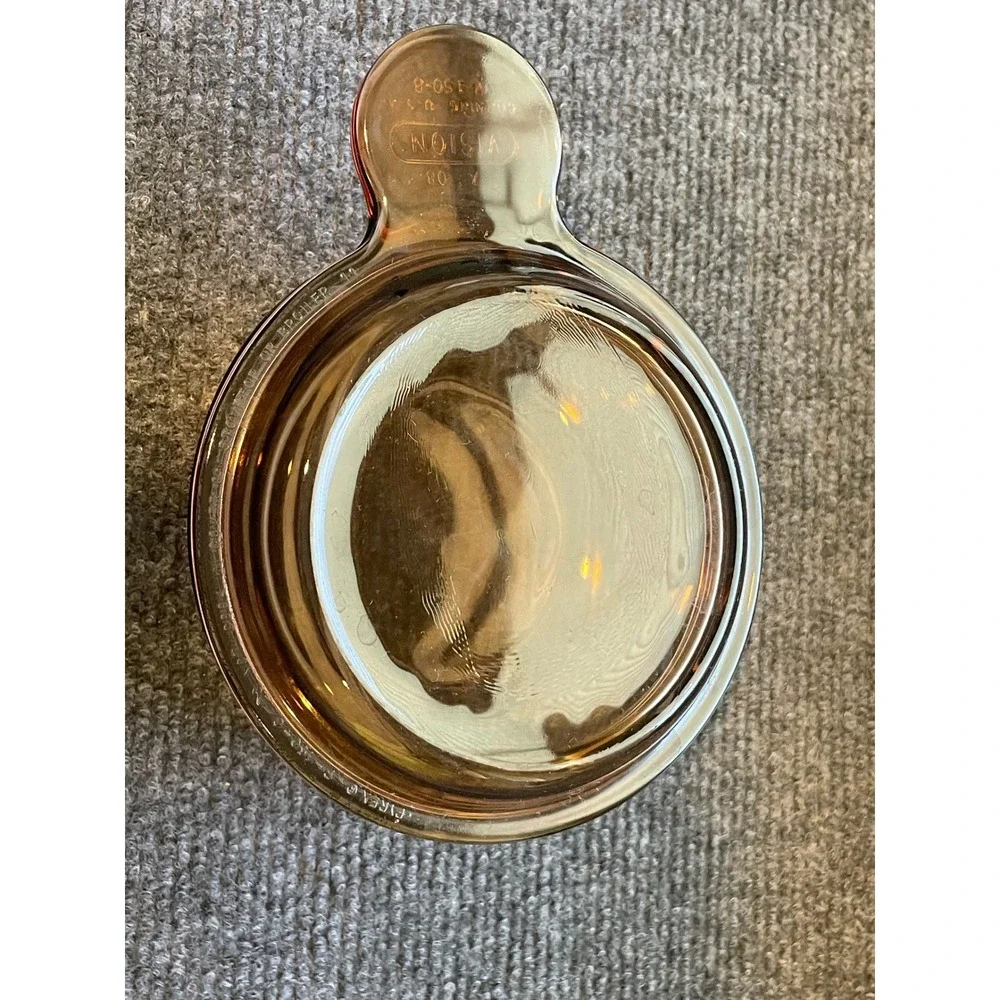 Corning Vision Amber Glass Grab-It Bowl with Lid V-150-B USA Vintage Cookware